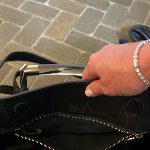 Vintage Leather Chloe Handbag with Lucite handles EUC - Picture 7 of 9